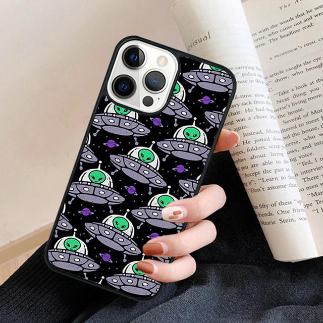 Cartoon Alien Phone Case Cover For iPhone 17 Air 16 15 14 Plus 12 13 Pro Max Coque Shell Fundas