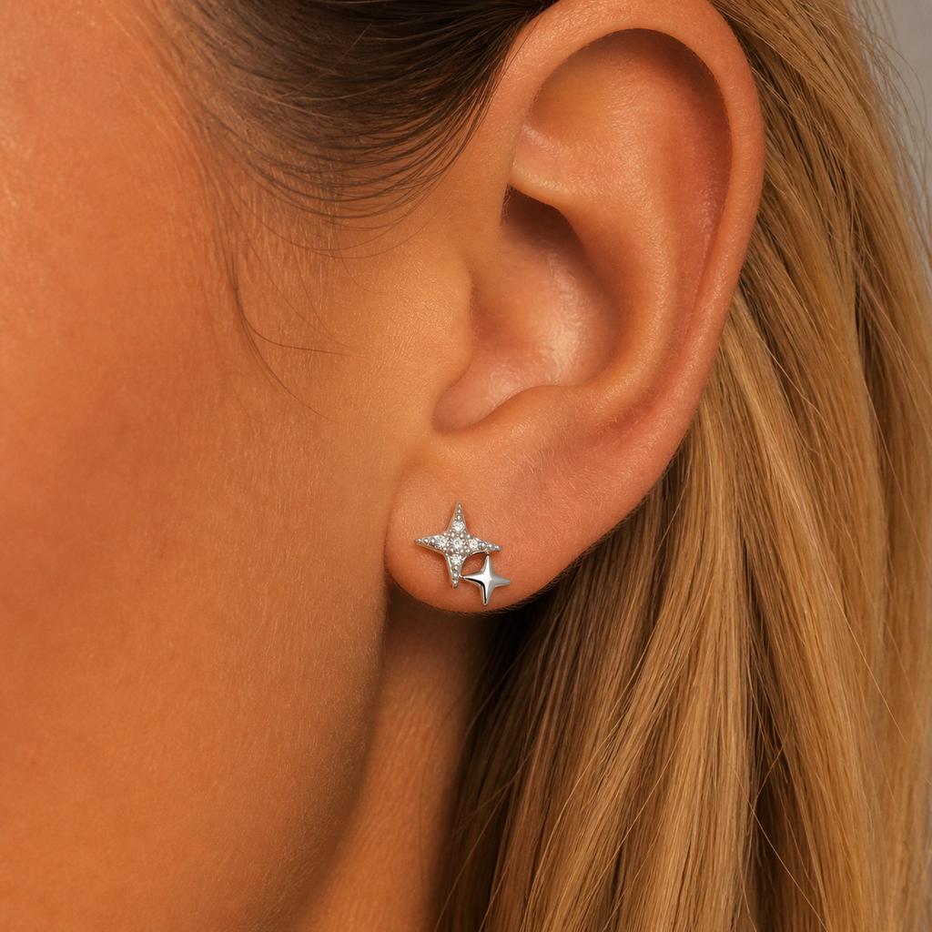 Charm Small Star Earring Minimalist Inlaid Mini CZ Zircon Stud Earrings,Ear Hole Can Be Worn for Sleeping,chic Jewelry Wholesale