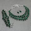 Chrome Diopside Pear Shape Gemstone Jewelry Set Gift Necklace Bracelet Earrings