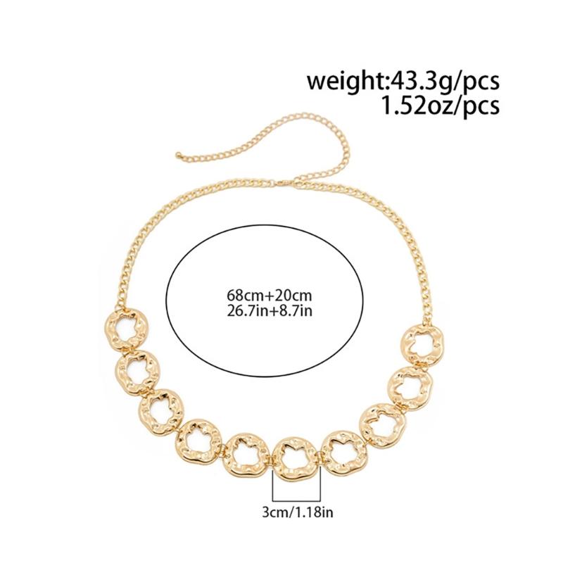 Fashionable Irregular Circle Waist Chain Necklace With Adjustable Metal Chain For Women Grunge And Steampunk Style