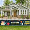 Welcome Back To School Banner Colorful School Bus Design Backdrop Decorations Classroom Events Party Supplies Photography Props