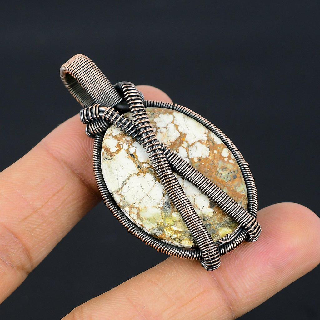 Wild Horse Pendant, 999 Copper Wire Wrapped Jewelry, Gemstone Pendant, Gift For Her Handmade Dainty Jewelry
