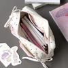 White With Pink Student Pencil Box Simple and Niche Bow Pencil Case  Makeup Storage Bags