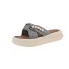 Plateau-Crossover-Slipper Damen 2025 neu modisch und bequem lässig coole Slipper Damen französische Perle mit Rock Sandalen
