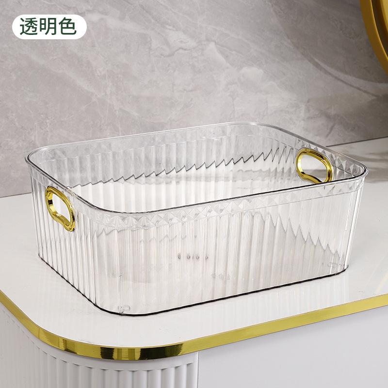 Desktop Storage Box PET Skin Care Storage Basket Transparent Miscellaneous Snacks Cosmetics Sorting Box