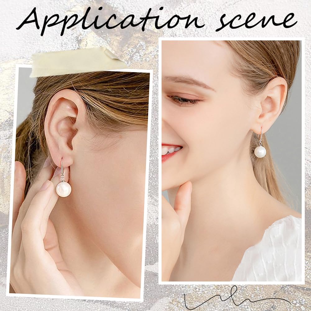 

Beebeecraft 1 Box 4Pcs Earring Hooks Sterling Silver Eye Pin Posts Cup Pearl Peg Bails Ear Wire Setting for 0.8mm Half Drilled Bead Jewelry Necklace