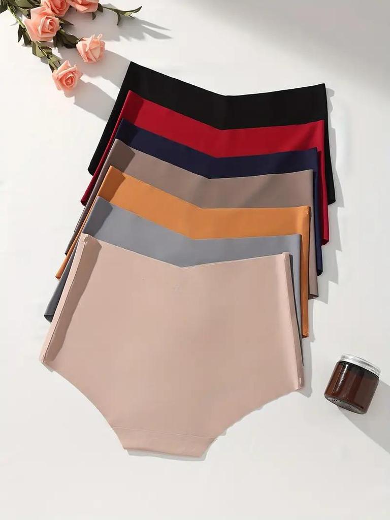 Seamless Women Panties Ice Silk Underwear Sexy Ladies Briefs High-Rise Solid Panty Traceless Female Lingerie Plus Size