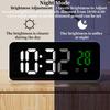 Mirror Digital Alarm Clock TEMP Date 3 Alarms Snooze Night Mode Table Clock 12/24H USB Output Charging Port LED Digital Clock
