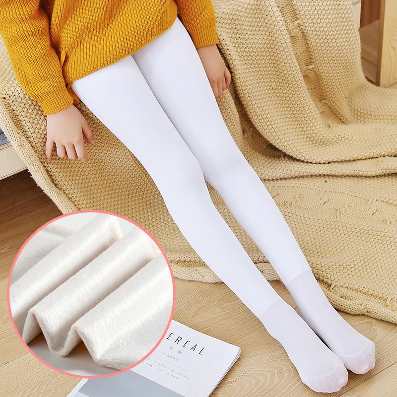 Children's 900D Dragon Claw Hair Ballet Dance Pantyhose - Autumn & Winter Thickened White Tights