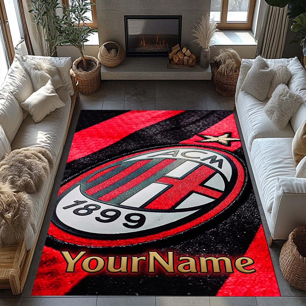 Ac Milan Customized Name Area Rug Suitable for Balcony Entryway Outdoor Dormitory Antislip Carpet Office home decor Spiritual Gift