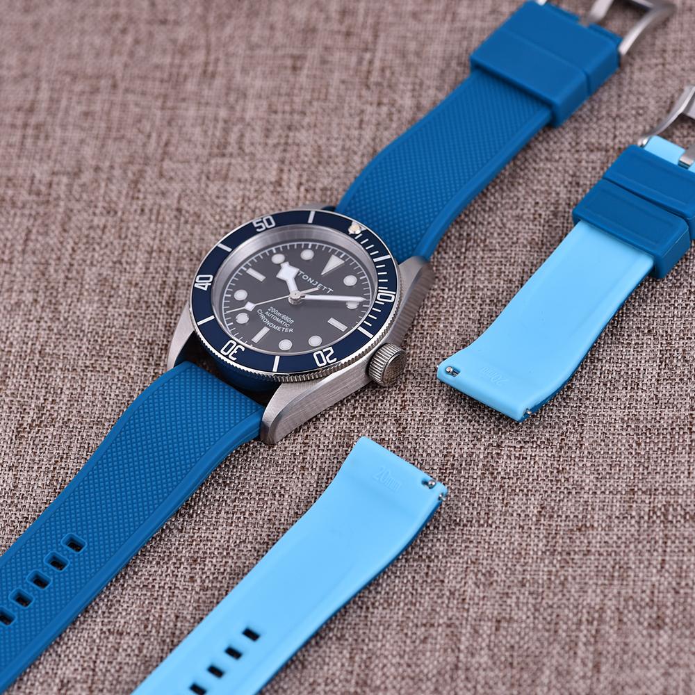 STAPELP Premium Silicone Watch Band Quick Release Rubber 20mm Watch Strap Silicone Watch Strap Watch Replacement Watchband