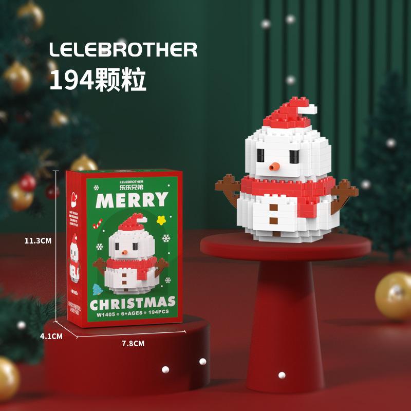 Diy Model Christmas Building Block Santa Claus Snowman Christmas Tree Building Block Toy  Christmas Decoration Party Favours