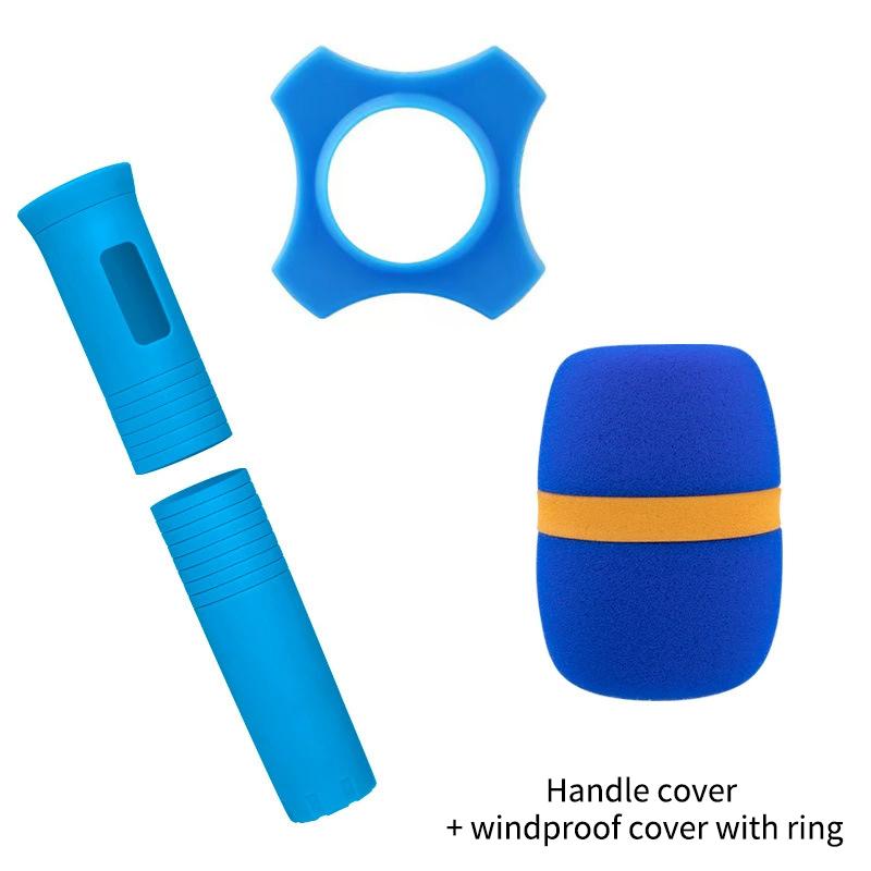 1 Set Rubber Handle Cover Wireless Microphones Handle Sleeve For Ktv Singers Rubber Antidrop Protective Cover