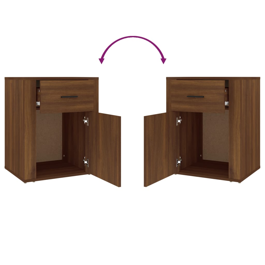 Nightstand Brown Oak Look 50x36x60 cm Engineered Wood