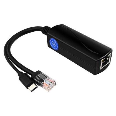100M/1000M 48V auf 5V POE Splitter Standard Isolierter Typ C Micro USB Adapter POE Ethernet Power Over Splitter für Raspberry Pi 5