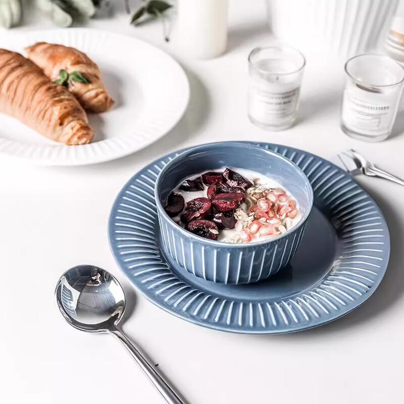 Ru Han Ceramic Dinnerware Set - 12-inch Blue Fish Plate