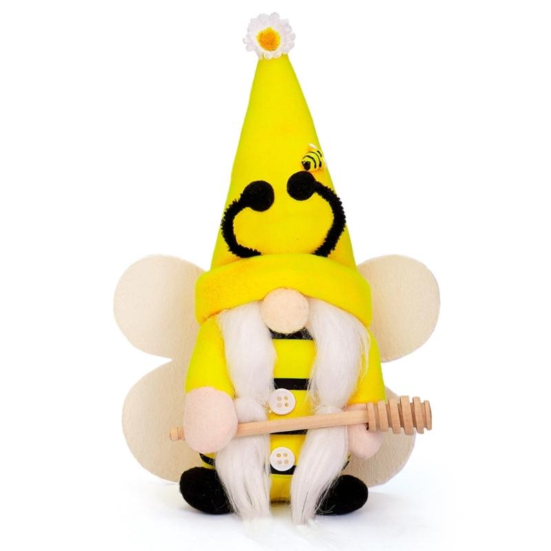 Bees Gnome Plush Faceless Doll Ornaments Flower Nisse Swedish Dwarfs Tomtes Decorations for Home Farmhouse Garden Supplies