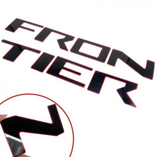 For Frontier 3D Black Red Rear Tailgate ert Letters Emblems