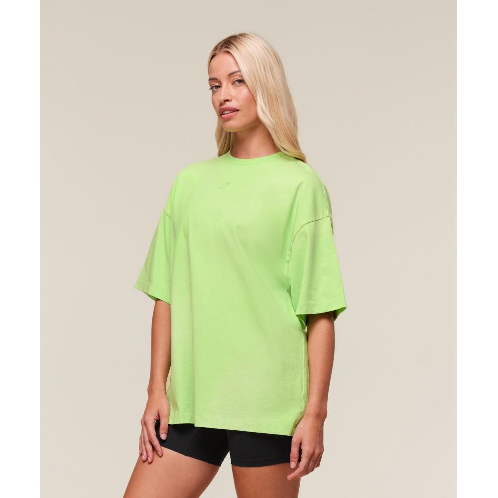 Gymshark Summer Tie Dye Graphic Oversized T shirT Energy gelaTo Green Wash B3b1a Ec44