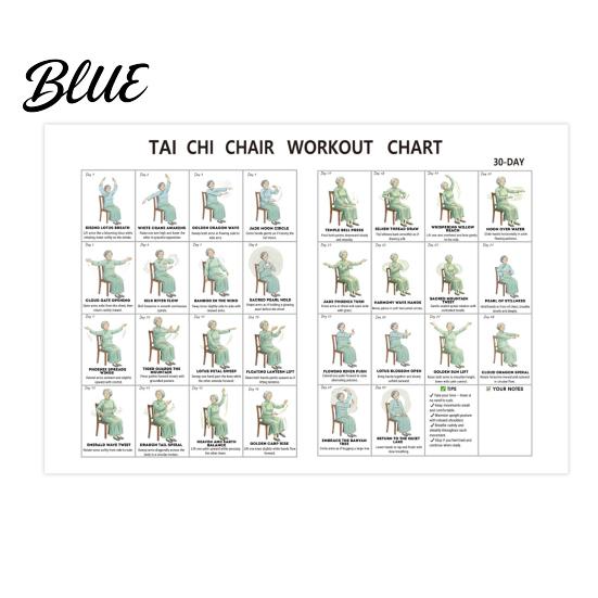 Tai Chi Beweglichkeitsübungen Senioren Stuhl-Workout-Plan für 30-Tage-Strukturierter Trainingsplan mit sitzender geführter täglicher Übung und Gehen, Gleichgewicht, Flexibilität