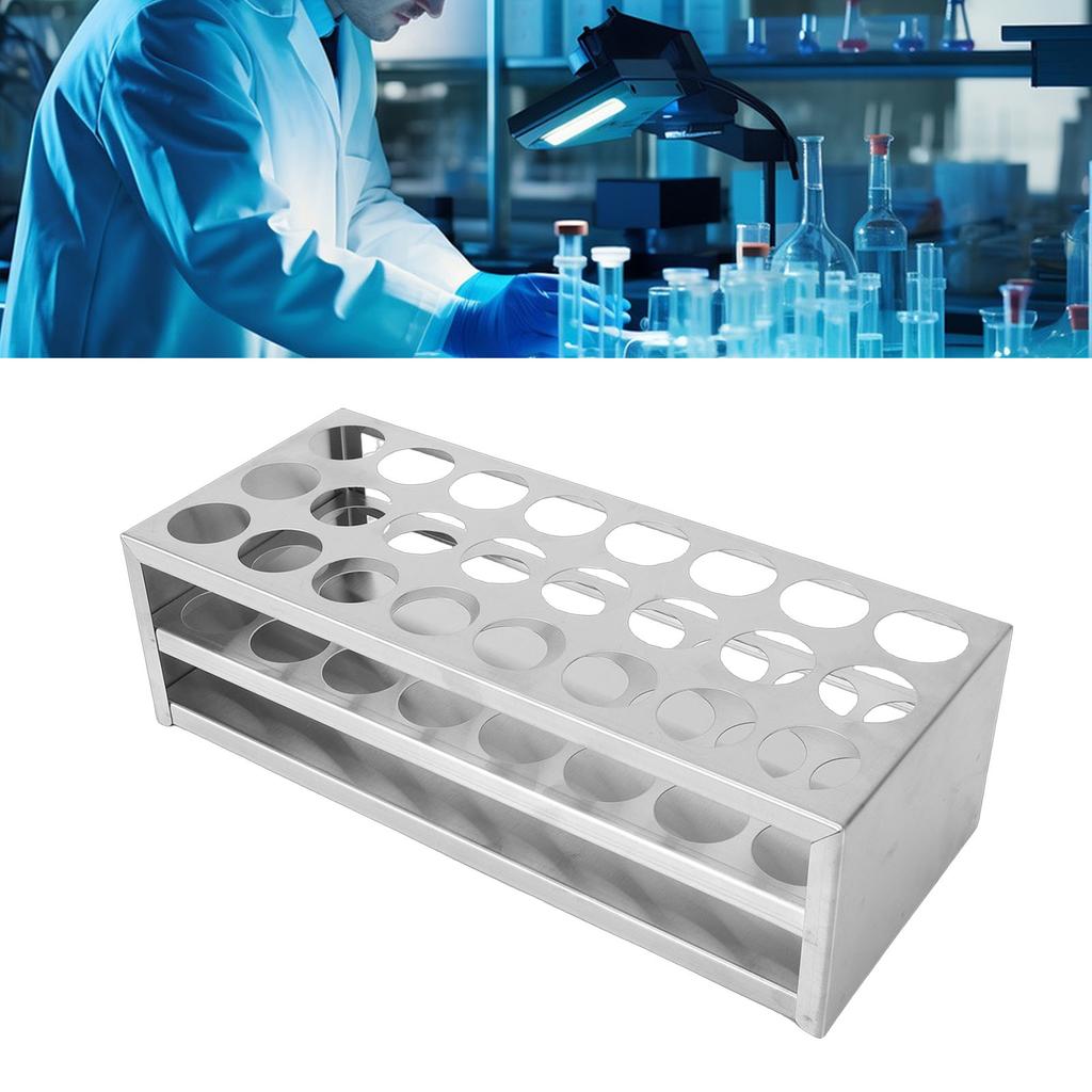 Reagenzglashalter 30mm 24 Löcher 304 Edelstahl Zentrifugenröhrchenhalter für Labor Schulfachversuch