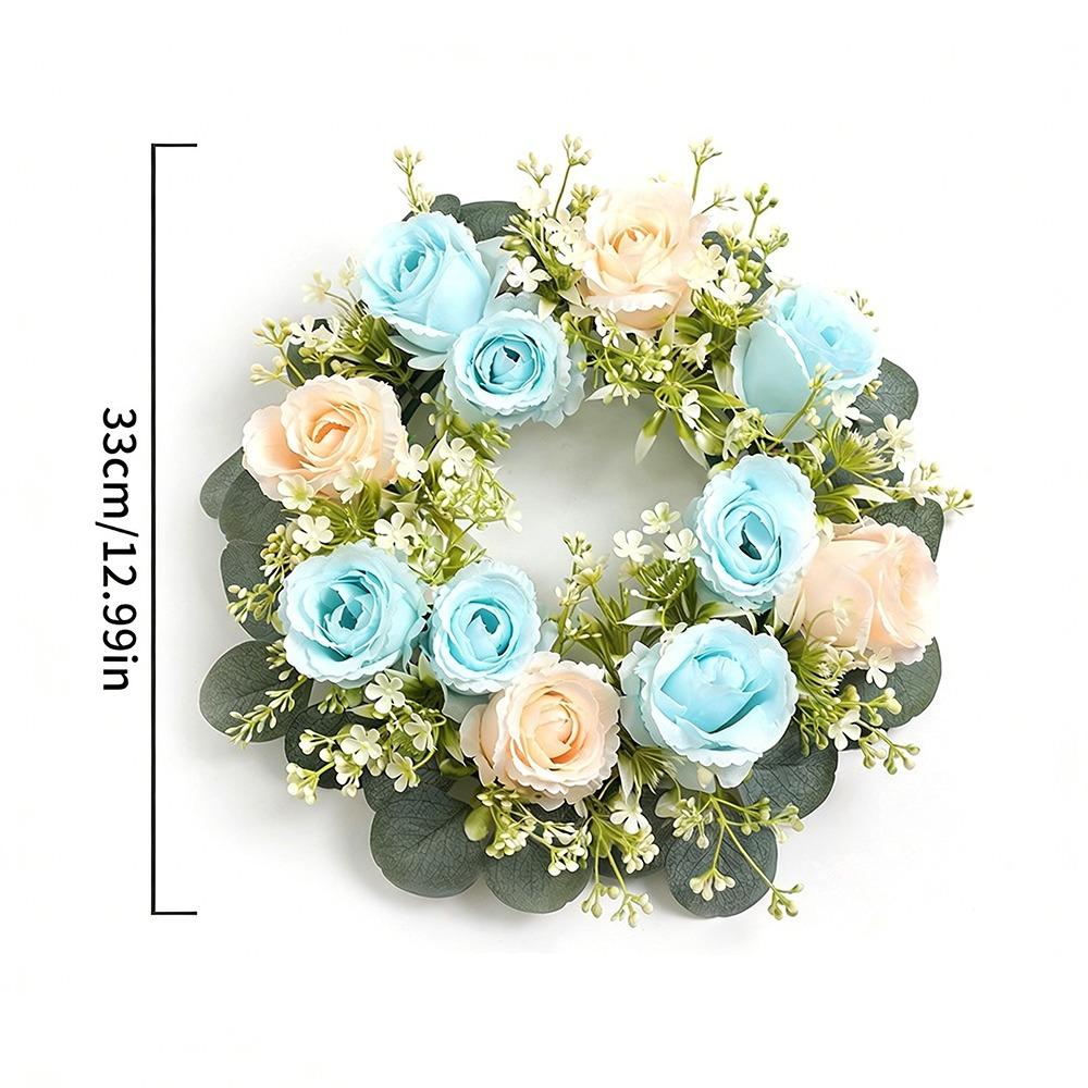 23/33cm Size Artificial Flowers Wreath Silk Material Garland Style Artificial Flowers Garland Wreath Shape Silk Fake Flower