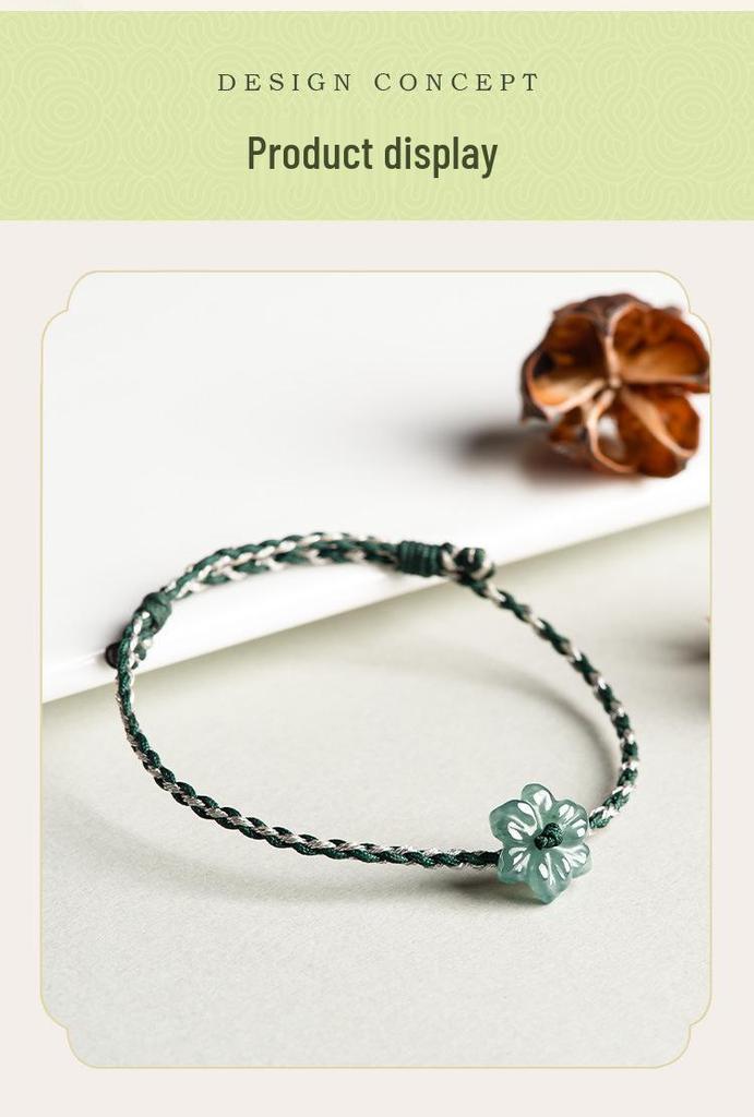 A-Qualität Blauer Jade-Orchidee Handgewebtes Unisex-Armband