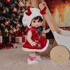 Cloveray 18-Zoll Vinyl Weihnachten Reborn Puppe, Rotes Hirschgeweih Outfit Baby Puppe, Handbemaltes Hochfarbiges Make-up, Perfekt für Sammlung & Geschenk, Auch