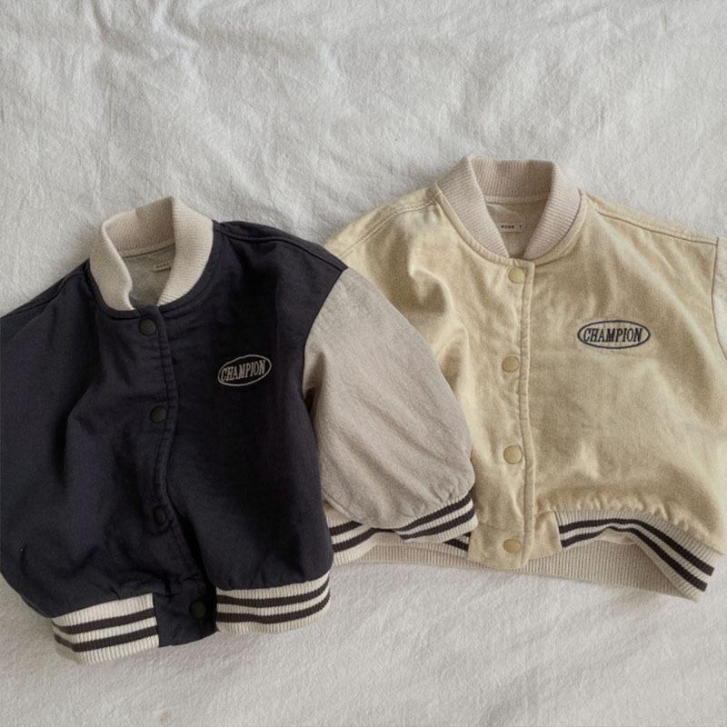 Trendy Korean-Style Infant & Toddler Baseball Jacket: Handsome, Casual Spring/Autumn Sportswear