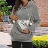 Felpa con cappuccio da donna, grande, con marsupio, autunno inverno, casual, per cani e gatti