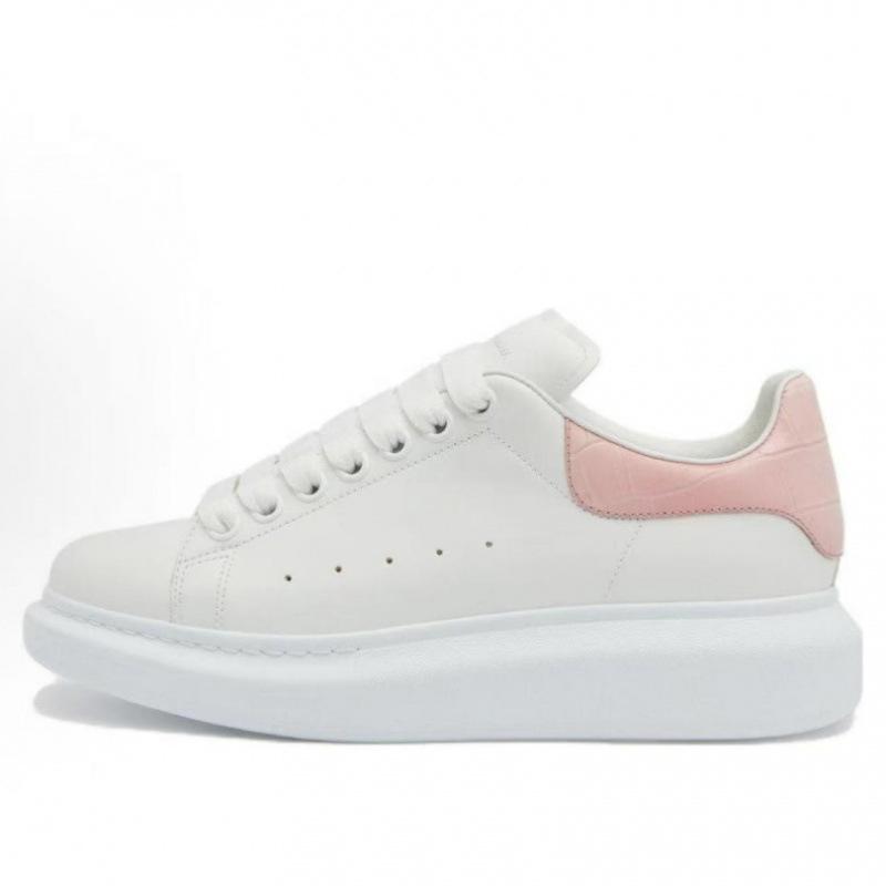 Original Mcqueen White Shoes Cowhide Versatile Board Shoes Men'S And Women'S Platform Muffin Shoes Increased By 5Cm