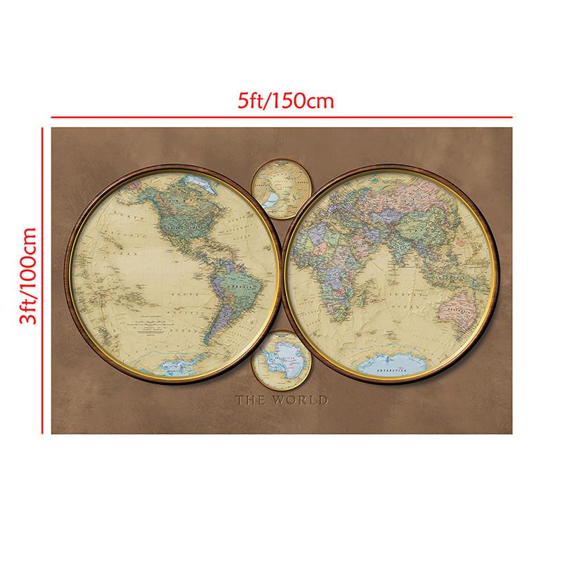 Vintage The World Map Posters and Prints Wall Art Pictures Painting for Office,Home Decoration