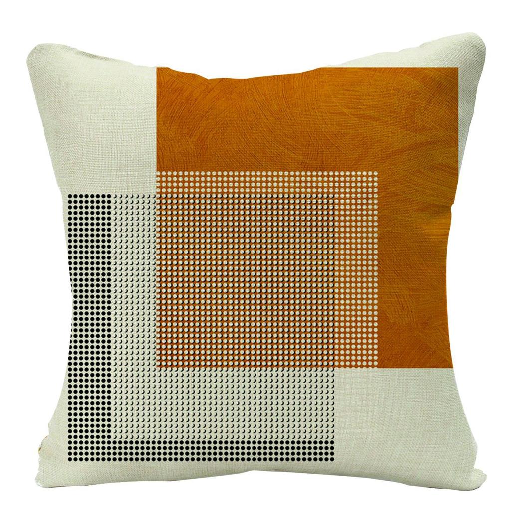 Modern Simple Orange Geometric Abstract Linen Pillow Cover Home Cushion Cushion