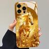 Wzór Galopującego Konia Złoty Metaliczny Lakier Szklane Etui na Telefon Dla iPhone 11 12 13 14 15 16 17 Pro Max Plus 17Air 16E Pokrowiec