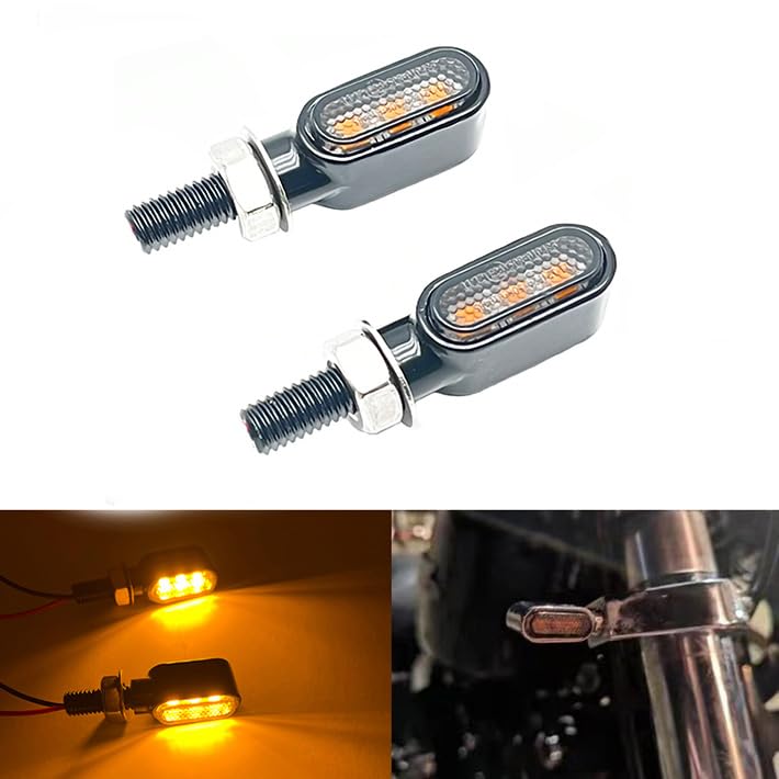 Compatible with Vehicle Inspection Motorcycle, LED, Ultra Small, Mini Turn Signal, 12 V, Amber,