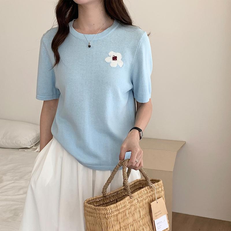 Women T-shirts Summer Tops Solid Short Sleeve Loose O-neck Cotton Korean Casual Ladies Shirts Harajuku Korean Woman Tshirts