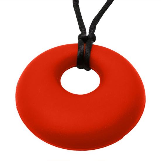 Mom Round Pendant Necklace Baby Teething Nursing Bite Chew Soft Silicone Teether Toy