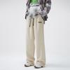 A-shaped Casual Pants Men's Elastic Waist American High Street Heavy Sweatpants Trendy Brand Loose Sports Straight Trousers