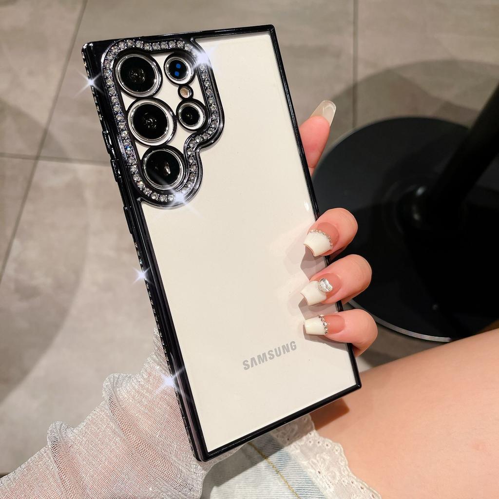 Husă de telefon mobil Samsung S23 Ultra cu strasuri și sclipici S24 Plating A12 All Inclusive A05s Husă protectoare pentru femei A15