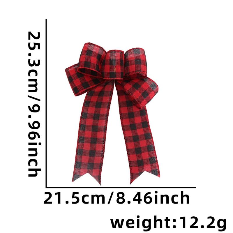Red Christmas Ribbon Bows Hanging Decorations Bowknot Gift Christmas Tree Ornaments Xmas Party Decor New Year