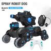 2.4G 4WD RC Battle Spray Tank, Swing Arm Mechanical War Dog, Gesture Watch Sensing Toy, Birthday Gift for Boys