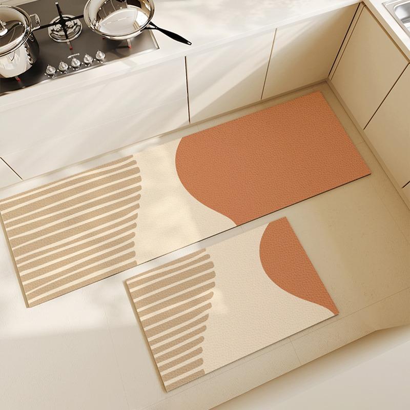 Kitchen Floor Mat Waterproof Non-slip Oil-proof Rug Colorful Retro Line Carpet Long Size Home Decoration Foot Mats Alfombra