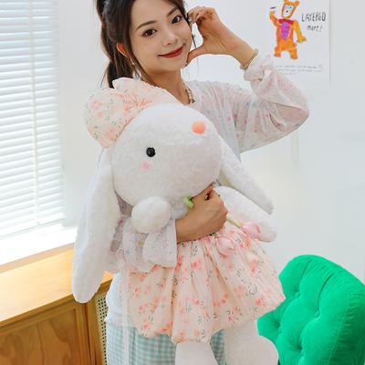 Cute Floral Skirt Bunny Doll Plush Toy Doll Girl Ragdoll Sleeping Doll Pillow Birthday Gift