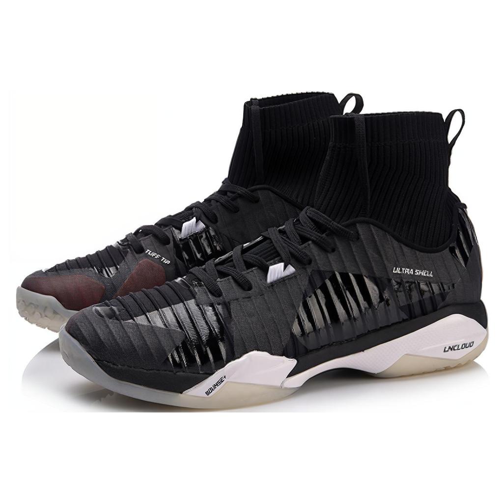 New LiNing Frontier Shadow Pro Lightweight Slip-Resistant Cushioning High-Top Badminton Shoes Unisex Standard Black AYAN005-2