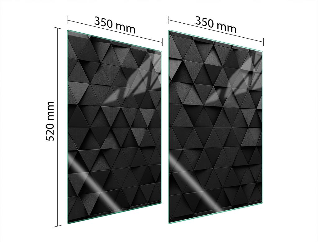 SZKLANA PŁYTA OCHRONNA DO KUCHNI 2x35x52 CZARNA