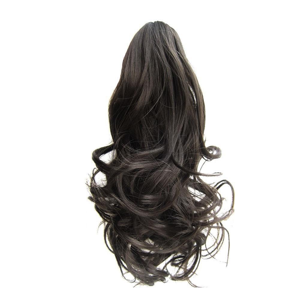 17inch Wavy Ponytail Hair Extension Synthetic Long Wavy Claw Clip Hair Extension Heat Resistant Fiber Ponytail Wig For Women