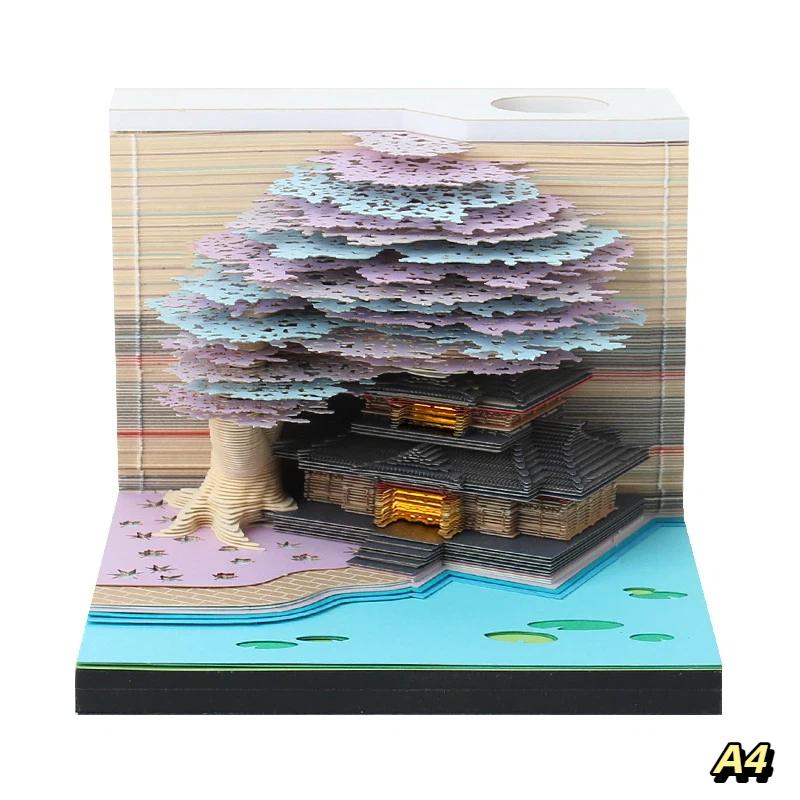 2027 LED Light 3D Tear-away Desk Calendar Designed for Creative and Efficient Workspaces A4