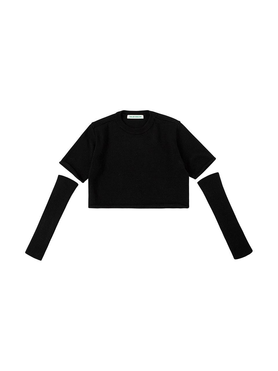 Salad Basket Half Sleeve Pullover With Warmer_Black
