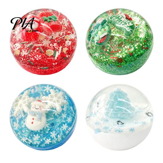 Soft Stress Balls 1/4Pcs Christmas Ball Fidget Toy, Anxiety Relief Squeezable Ball, Xmas Stocking Stuffers Theme Sensory Party Favors for Adults