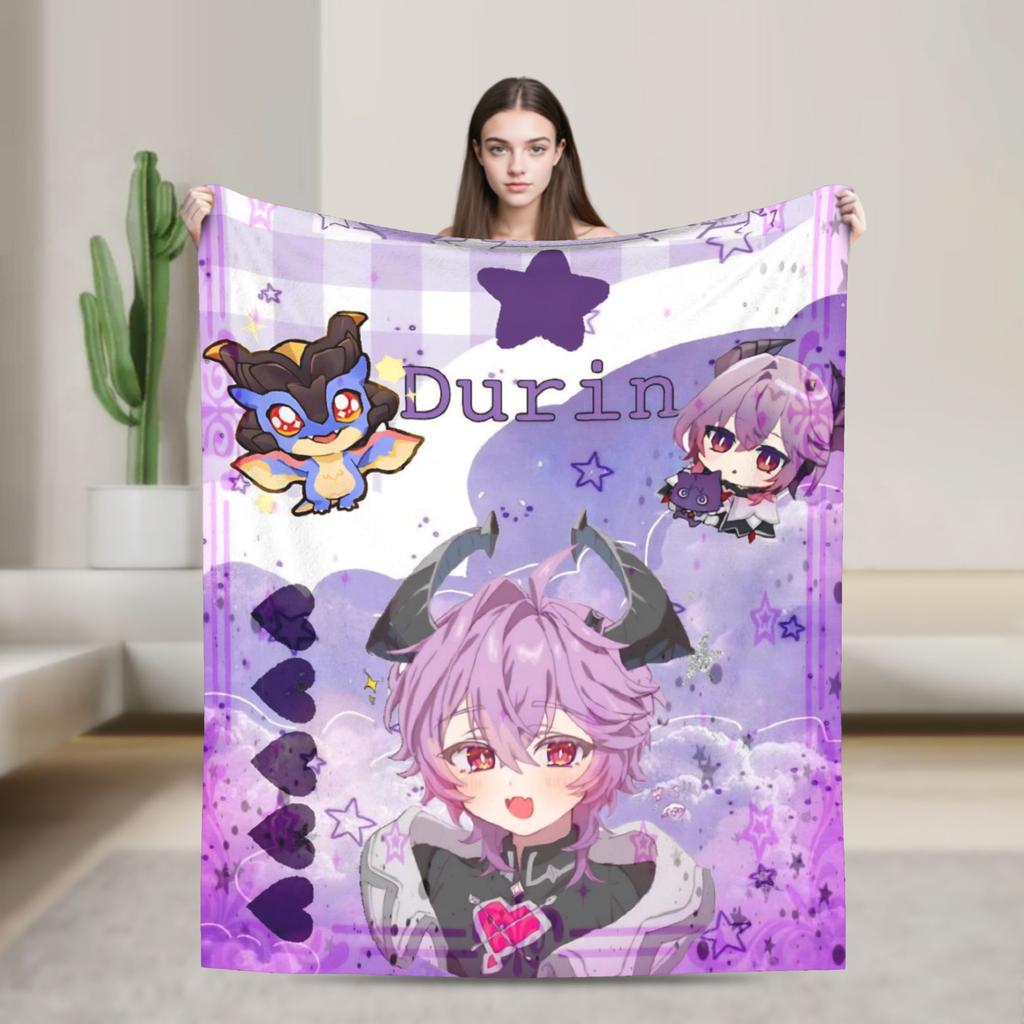 Genshin Impact Durin Game Blankets Fleece All Season  Multi-function Super Soft Throw Blankets for Sofa Outdoor Bedspread